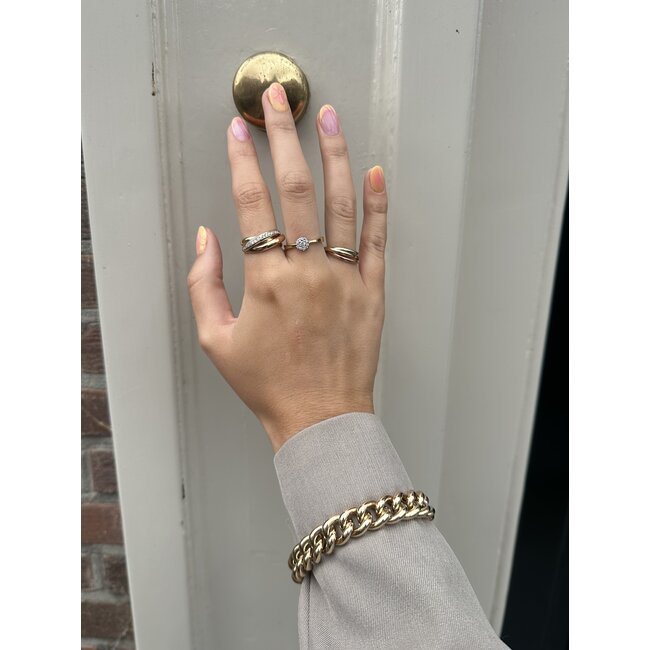Tricolour gouden trinity ring 14 karaat