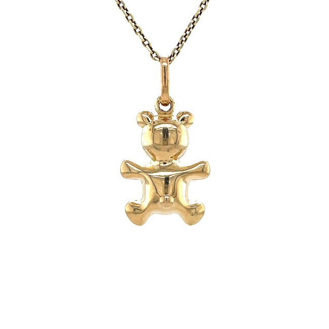 Gouden hanger beer 14 karaat