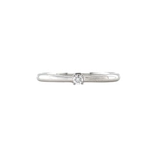 Witgouden solitair ring met diamant 14 krt