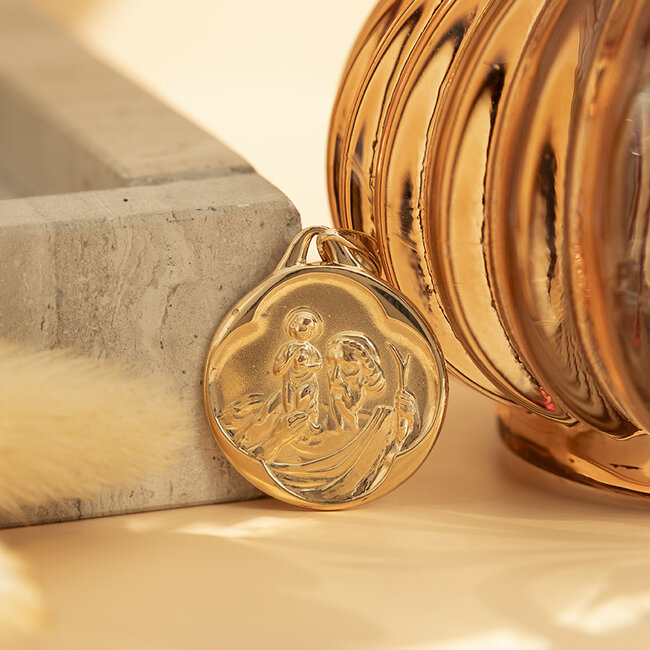 Goldene Münze Anhänger 14 kt