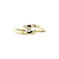 Gold hammered ring with zirconia 14 kt