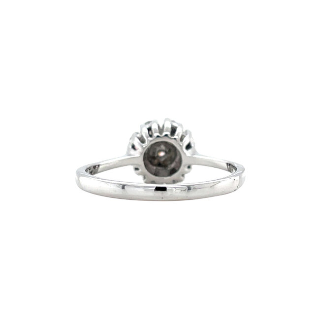 Witgouden entourage ring met diamant 14 krt