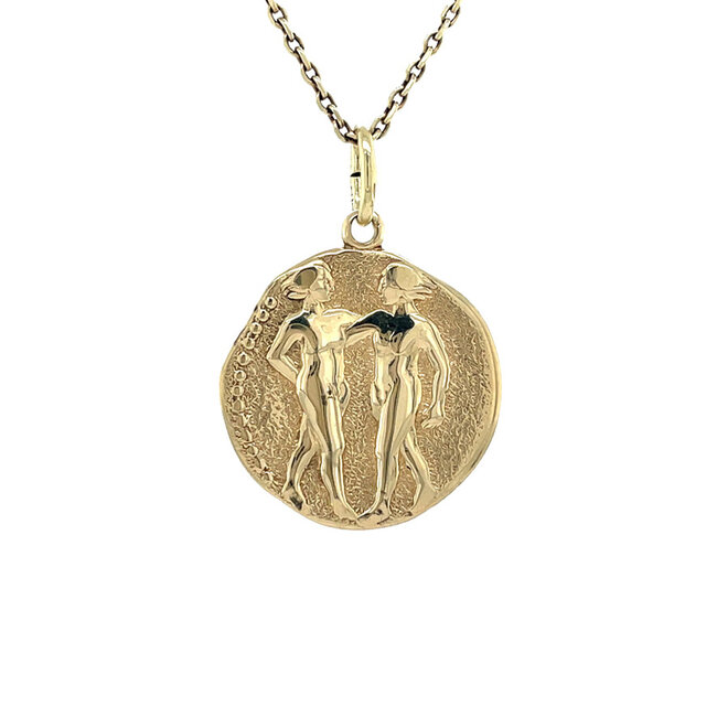 Gold twin pendant 14 karat