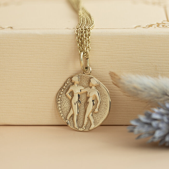 Gouden tweelingen hanger 14 karaat