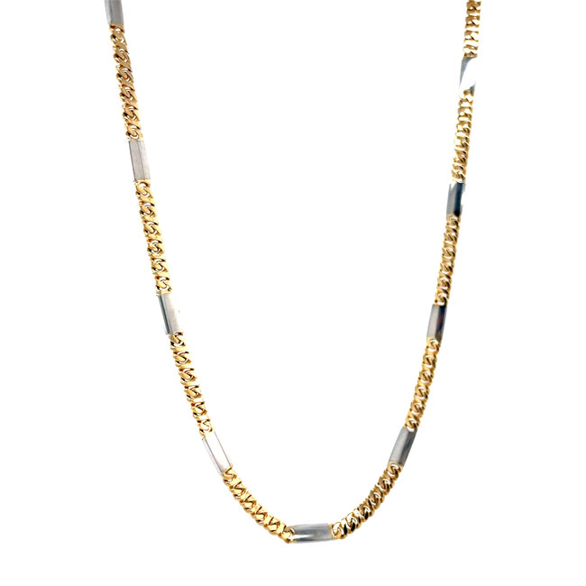Gold bicolour necklace 46.5 cm 14 karat