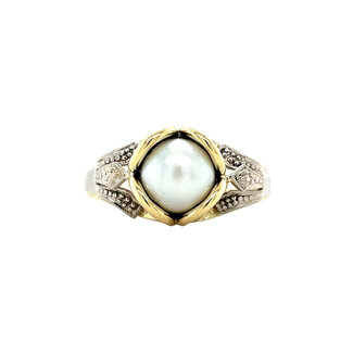 Vintage gouden ring met parel
