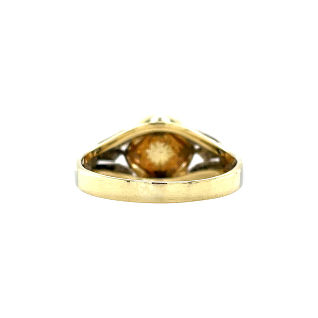 Vintage goldener Ring mit Perle 14 Karat