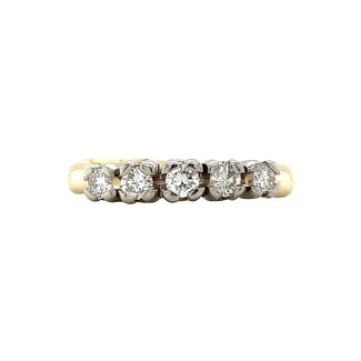 Gouden rijring met diamant