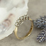 Gold row ring with diamond 14 karat