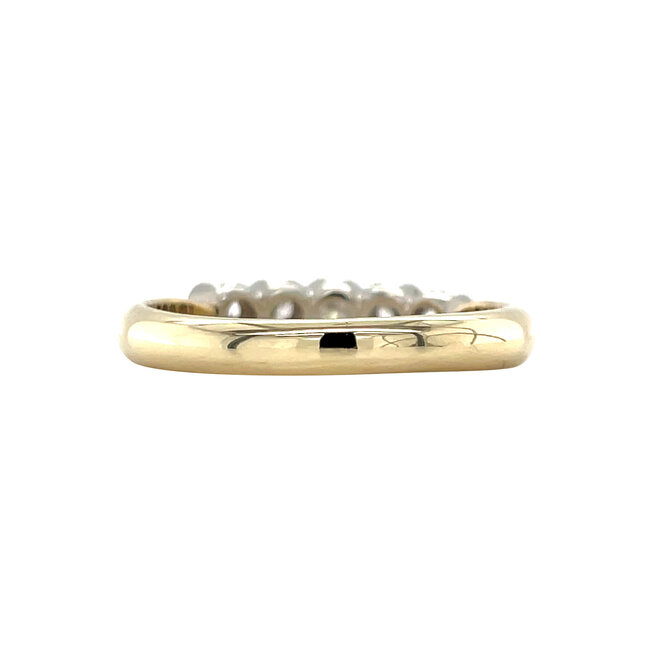 Gold row ring with diamond 14 karat