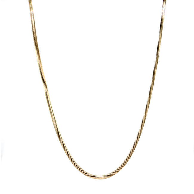 Gouden slangcollier 42.5 cm 14 karaat