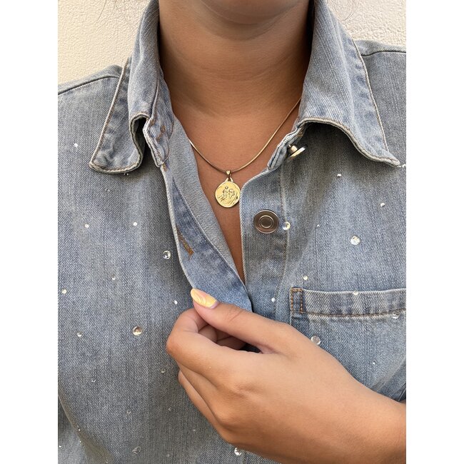 Gold snake necklace 42.5 cm 14 karat