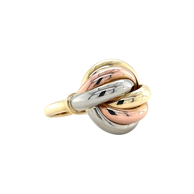 Tricolour gold ring 14 karat
