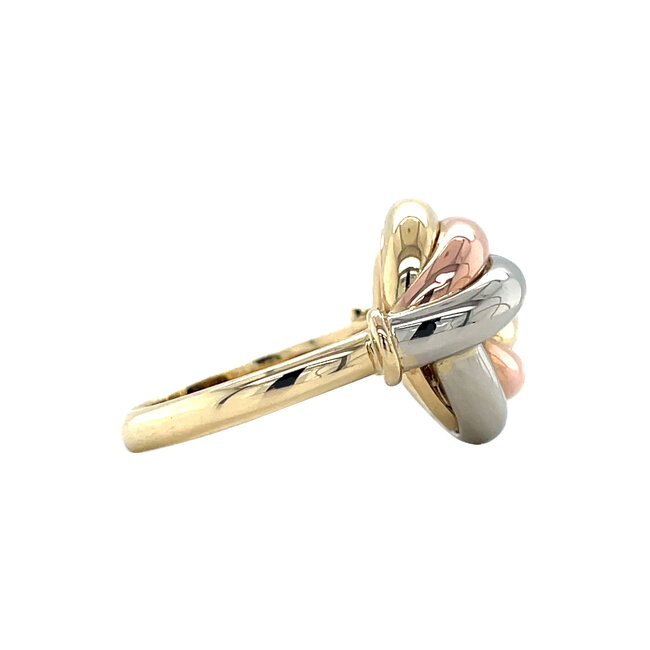 Tricolour gold ring 14 karat