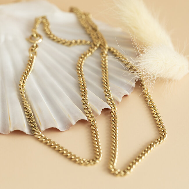 Gold length necklace gourmet 46.5 cm 14 karat