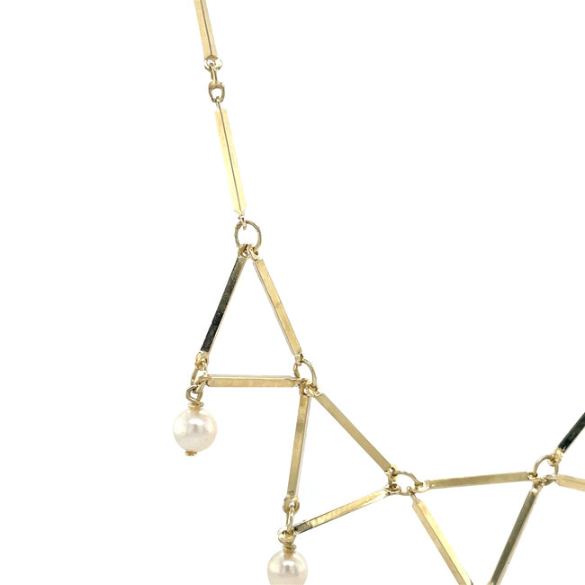 Gold choker with pearls 14 karat