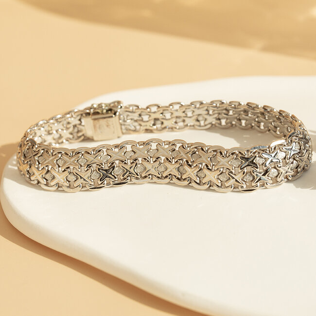 Witgouden armband 19 cm 14 karaat