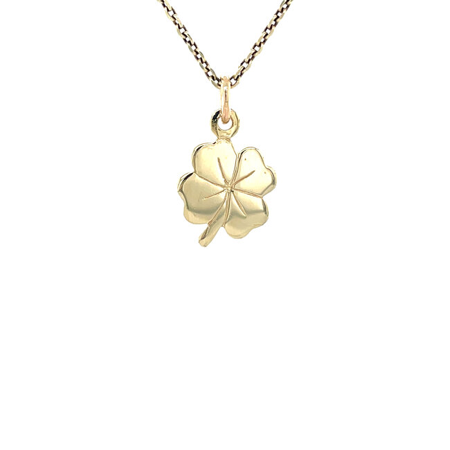 Gouden hanger klavertje 4 14 karaat