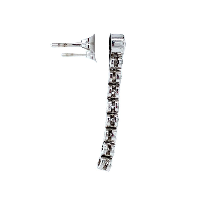 Witgouden oorstekers met diamant 14 krt