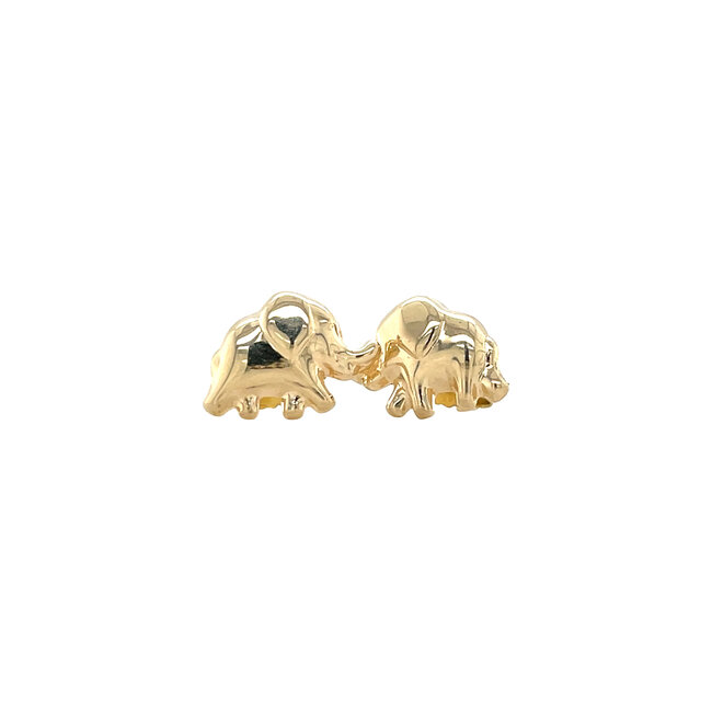 Gouden olifant oorstekers 14 karaat