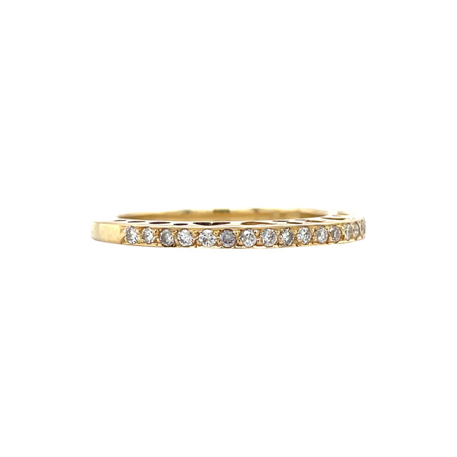 Gouden rijring met diamant 18 karaat