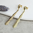 Gold stud earrings with pendant 14 karat