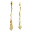 Gold stud earrings with pendant 14 karat