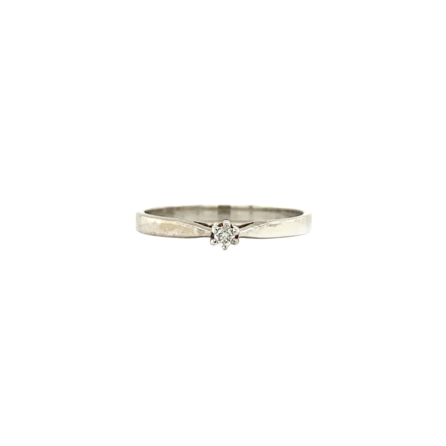 Weißgoldener Solitärring mit Diamant 14 Karat *neu