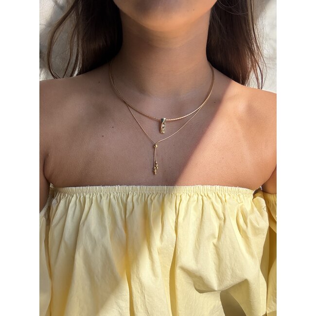 Gold torque with diamond pendant 14 carat