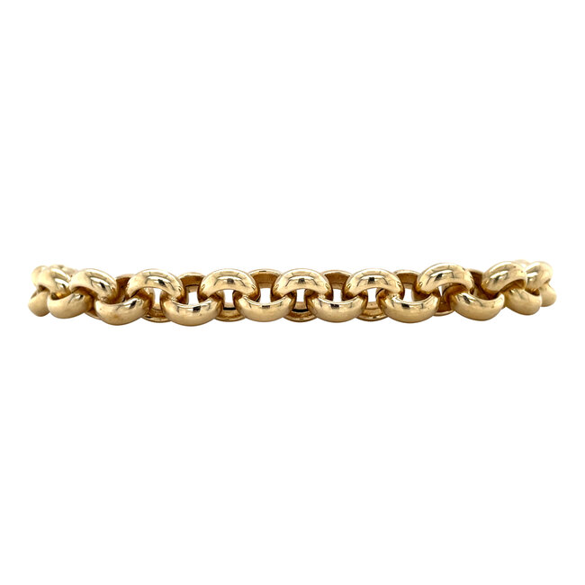 Gouden jasseron armband 19.5 cm 14 karaat