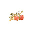 Gold earrings with angel skin coral 14 carat