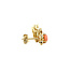 Gold stud earrings with angel skin coral 14 karat