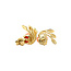 Gold earrings with angel skin coral 14 carat