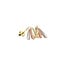 Tricolour gold stud earrings 14 karat