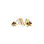 Tricolour gold stud earrings 14 karat