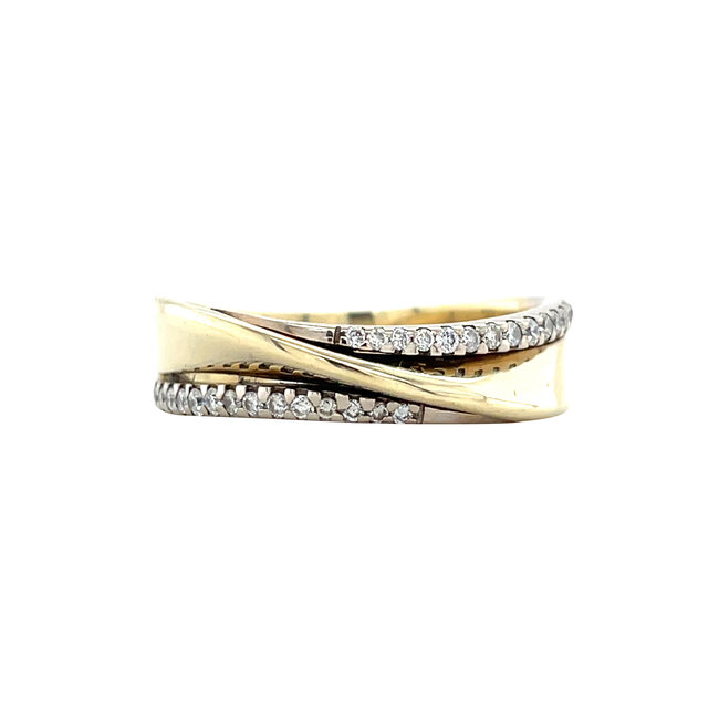 Gouden slagring met diamant 14 krt