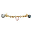 Golden jasseron bracelet with pearls 20 cm 14 karat