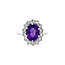 Witgouden entourage ring met amethist en diamant 14 karaat