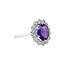 Witgouden entourage ring met amethist en diamant 14 karaat