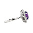 White gold entourage ring with amethyst and diamond 14 carat
