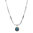 White gold necklace with opal pendant 50.5 cm 18 karat