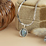 White gold necklace with opal pendant 50.5 cm 18 karat