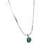 White gold necklace with opal pendant 50.5 cm 18 karat
