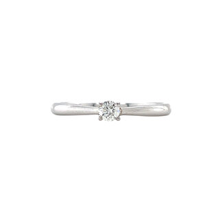 Witgouden solitair ring met diamant 14 krt