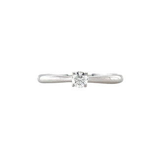 Witgouden solitair ring met diamant 14 krt