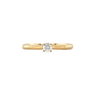 Gouden solitair ring met diamant 14 krt