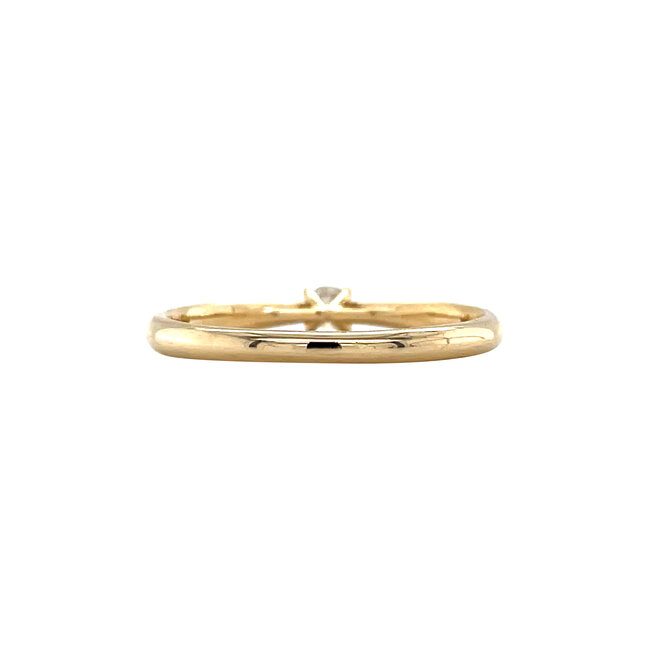 Goldener Solitärring mit Diamant 14 kt