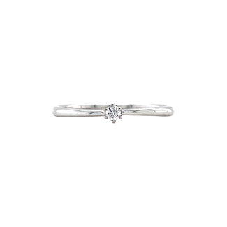 Witgouden solitair ring met diamant 14 krt