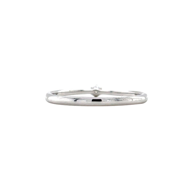 White gold solitaire ring with diamond 14 kt