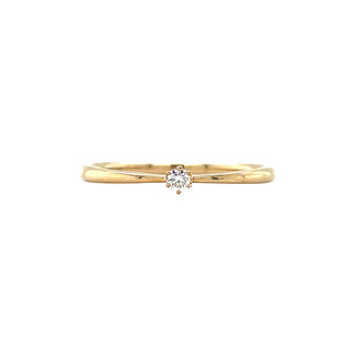 Gouden solitair ring met diamant 14 krt